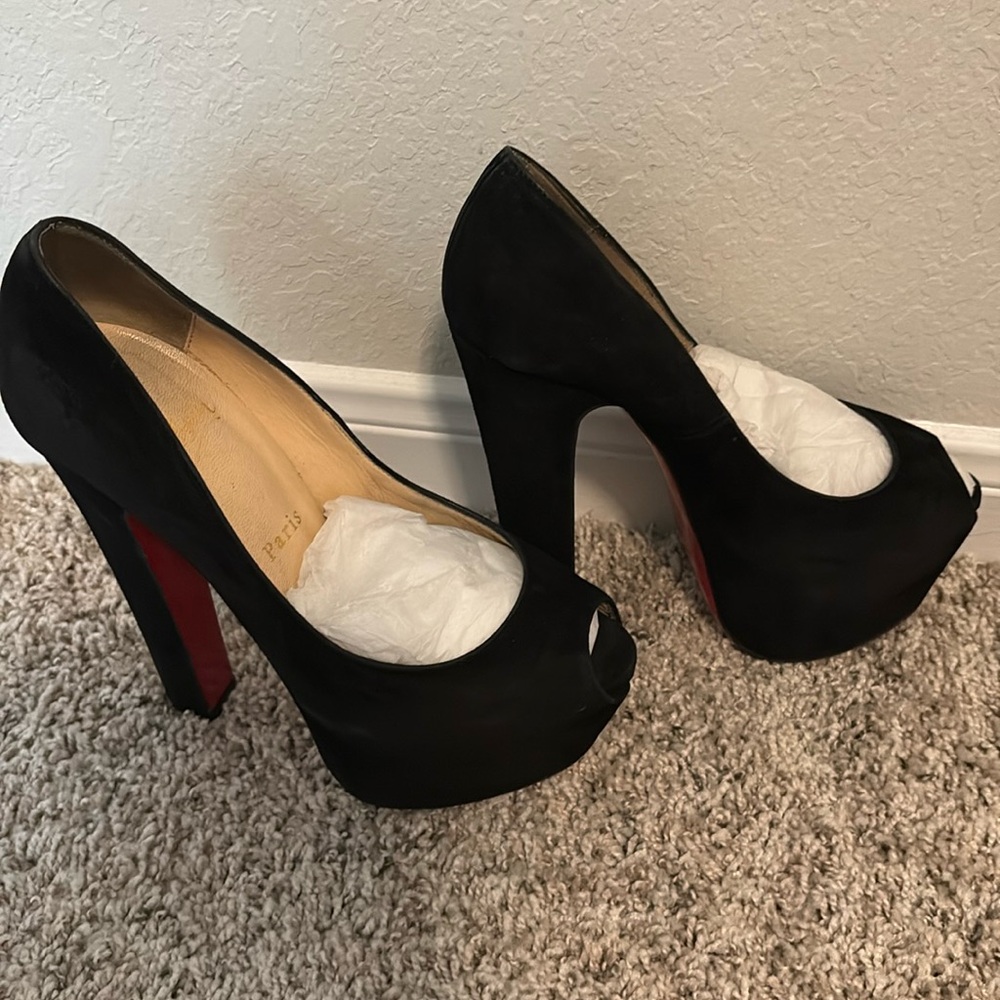 Christian Louboutin black high heels, size 36.5, used good condition